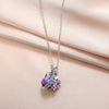 Exquisite  Creative Multicolor Heart Shaped Crystal Necklace Colorful Rhinestone Butterfly Women's Banquet Jewelry