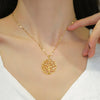 Exquisite Gold-plated Tree of Life Zircon Pendant Necklace for Women Charm Tree Stainless Steel necklace Birthday Party Jewelry