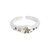 F.I.N.S Original Korean Style Woman Geometric Star Zircon Pure S925 Sterling Silver Rings   Pentegram Open Finger  Jewelry
