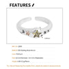 F.I.N.S Original Korean Style Woman Geometric Star Zircon Pure S925 Sterling Silver Rings   Pentegram Open Finger  Jewelry