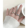F.I.N.S Original Korean Style Woman Geometric Star Zircon Pure S925 Sterling Silver Rings   Pentegram Open Finger  Jewelry