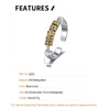F.I.N.S S925 Sterling Silver Gold Tangcao Pattern Movable Beads Open Ring Retro Old Adjustable Relief Carved Finger Fine Jewelry