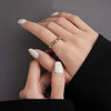F.I.N.S S925 Sterling Silver Gold Tangcao Pattern Movable Beads Open Ring Retro Old Adjustable Relief Carved Finger Fine Jewelry