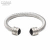 FYSARA Twisted Cable Wire Bangle Cuff Bracelets Classic Brand Jewelry for Women Men Wire Black Stackable Bracelets Designer Gift