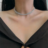 FYUAN  Full Rhinestone Choker Necklaces for Women Geometric Crystal Necklaces Weddings Jewelry Party Gifts