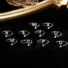 925 Sterling Silver 26 Letter Ring Sparkling Diamond Zircon Open Ring Index Finger Your Name Ring Birthday Party Jewelry