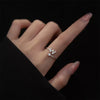 925 Sterling Silver 26 Letter Ring Sparkling Diamond Zircon Open Ring Index Finger Your Name Ring Birthday Party Jewelry