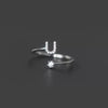 925 Sterling Silver 26 Letter Ring Sparkling Diamond Zircon Open Ring Index Finger Your Name Ring Birthday Party Jewelry