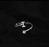 925 Sterling Silver 26 Letter Ring Sparkling Diamond Zircon Open Ring Index Finger Your Name Ring Birthday Party Jewelry