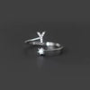 925 Sterling Silver 26 Letter Ring Sparkling Diamond Zircon Open Ring Index Finger Your Name Ring Birthday Party Jewelry