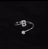925 Sterling Silver 26 Letter Ring Sparkling Diamond Zircon Open Ring Index Finger Your Name Ring Birthday Party Jewelry