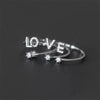 925 Sterling Silver 26 Letter Ring Sparkling Diamond Zircon Open Ring Index Finger Your Name Ring Birthday Party Jewelry