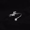 925 Sterling Silver 26 Letter Ring Sparkling Diamond Zircon Open Ring Index Finger Your Name Ring Birthday Party Jewelry