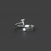 925 Sterling Silver 26 Letter Ring Sparkling Diamond Zircon Open Ring Index Finger Your Name Ring Birthday Party Jewelry