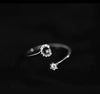 925 Sterling Silver 26 Letter Ring Sparkling Diamond Zircon Open Ring Index Finger Your Name Ring Birthday Party Jewelry