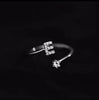 925 Sterling Silver 26 Letter Ring Sparkling Diamond Zircon Open Ring Index Finger Your Name Ring Birthday Party Jewelry