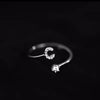 925 Sterling Silver 26 Letter Ring Sparkling Diamond Zircon Open Ring Index Finger Your Name Ring Birthday Party Jewelry