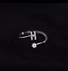 925 Sterling Silver 26 Letter Ring Sparkling Diamond Zircon Open Ring Index Finger Your Name Ring Birthday Party Jewelry