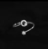 925 Sterling Silver 26 Letter Ring Sparkling Diamond Zircon Open Ring Index Finger Your Name Ring Birthday Party Jewelry