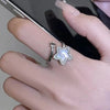 Aesthetic White Dropped Glaze Lucky Star Rings for Women Creative Hollow Star Water Rhinestone Opening Ring Jewelry Gift