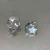 Aesthetic White Dropped Glaze Lucky Star Rings for Women Creative Hollow Star Water Rhinestone Opening Ring Jewelry Gift