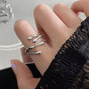 Aesthetic White Dropped Glaze Lucky Star Rings for Women Creative Hollow Star Water Rhinestone Opening Ring Jewelry Gift