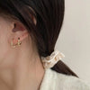 Black and White Checkerboard Hoop Earrings for Women 2022 Trend Twist Metal Circle Geometric Round Earring Party Jewelry