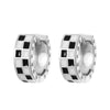 Black and White Checkerboard Hoop Earrings for Women 2022 Trend Twist Metal Circle Geometric Round Earring Party Jewelry