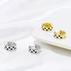 Black and White Checkerboard Hoop Earrings for Women 2022 Trend Twist Metal Circle Geometric Round Earring Party Jewelry