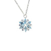 Blue Snowflake Flower Pendant Choker Necklace for Women's Zircon  Year Gift Party Festival Clavicle Chain Jewelry