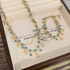 Blue Zircon Gold Color Shell Pendant Necklace Summer Beach Accessories Set Shiny Shell Double Layered Bracelet for Women