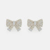 Bow Earrings Y2k 2024 Trending Rhinestone Piercing Jewelry Accessories New Christmas Gift Decoration for Women