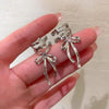 Bowknot Fake Piercing Metal Ear Clips for Women Silver Color Cartilage Ear Clip Earring Brincos Christmas Party Jewelry