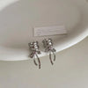Bowknot Fake Piercing Metal Ear Clips for Women Silver Color Cartilage Ear Clip Earring Brincos Christmas Party Jewelry