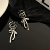Bowknot Fake Piercing Metal Ear Clips for Women Silver Color Cartilage Ear Clip Earring Brincos Christmas Party Jewelry