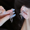 Bowknot Fake Piercing Metal Ear Clips for Women Silver Color Cartilage Ear Clip Earring Brincos Christmas Party Jewelry