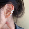 Bowknot Fake Piercing Metal Ear Clips for Women Silver Color Cartilage Ear Clip Earring Brincos Christmas Party Jewelry
