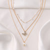 Butterfly Crystal Pearl Pendant Necklace Statement Clavicle Pearl Chain Layered Necklace Trend Butterfly Collar Jewelry