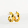 Chunky C Shape Twisted Hoop Earrings for Women Stainless Steel Thick Geometric Earring Punk Hiphop Jewelry Brincos 2024