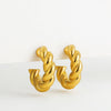 Chunky C Shape Twisted Hoop Earrings for Women Stainless Steel Thick Geometric Earring Punk Hiphop Jewelry Brincos 2024