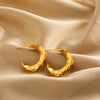 Chunky C Shape Twisted Hoop Earrings for Women Stainless Steel Thick Geometric Earring Punk Hiphop Jewelry Brincos 2024