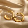 Chunky C Shape Twisted Hoop Earrings for Women Stainless Steel Thick Geometric Earring Punk Hiphop Jewelry Brincos 2024