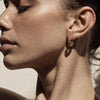 Chunky C Shape Twisted Hoop Earrings for Women Stainless Steel Thick Geometric Earring Punk Hiphop Jewelry Brincos 2024