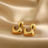 Chunky C Shape Twisted Hoop Earrings for Women Stainless Steel Thick Geometric Earring Punk Hiphop Jewelry Brincos 2024