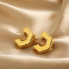 Chunky C Shape Twisted Hoop Earrings for Women Stainless Steel Thick Geometric Earring Punk Hiphop Jewelry Brincos 2024