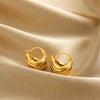 Chunky C Shape Twisted Hoop Earrings for Women Stainless Steel Thick Geometric Earring Punk Hiphop Jewelry Brincos 2024