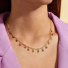 Colorful Crystal Clavicle Choker Necklace for Women Round Rhinestone Beads Gold Color Chains Jewelry on the Neck