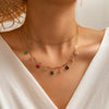 Colorful Crystal Clavicle Choker Necklace for Women Round Rhinestone Beads Gold Color Chains Jewelry on the Neck
