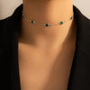 Colorful Crystal Clavicle Choker Necklace for Women Round Rhinestone Beads Gold Color Chains Jewelry on the Neck