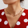 Colorful Crystal Clavicle Choker Necklace for Women Round Rhinestone Beads Gold Color Chains Jewelry on the Neck